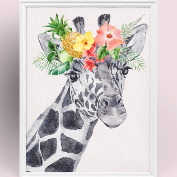 Other - Cute Giraffe Watercolor Wall Art Print Poster Unframed